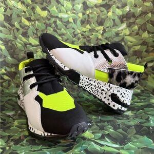 Steve Madden Black and Neon Green Sneakers